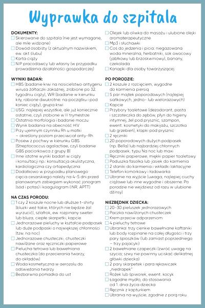 Wyprawka do szpitala